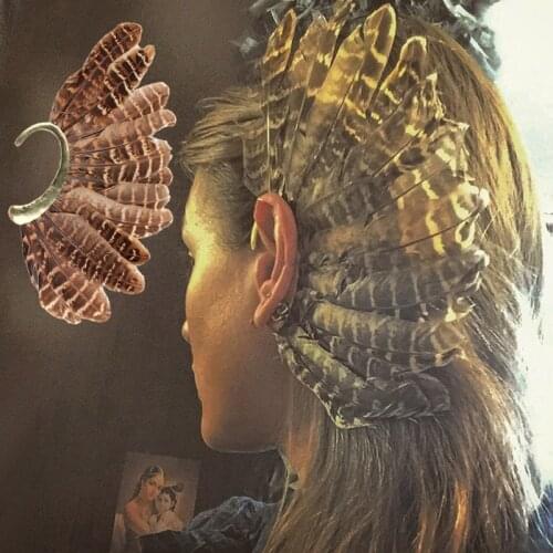 1PC Fashion Big Feather Leopard Ear Cuff Gold Clip Earrings For Women Men Wedding Without Piercing Party Jewelry Bijoux Earings