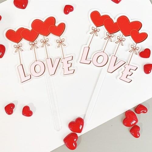 1pc Happy Birthday Gold Cupcake Topper Wedding Valentines Day Party Baby Shower Decor LOVE Heart Cake Toppers Kids