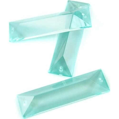 100Pcs Light Aquamarine Crystal Chandelier Prism Lamp Part Pendant 22*76mm In One Hole Or Two Holes Curtain Pendants Hot Sales