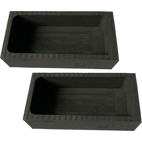 2PCS 1 KG Graphite Ingot Mold Crucible Mould for Melting Casting Refining Gold Silver Metal Aluminum Copper Brass
