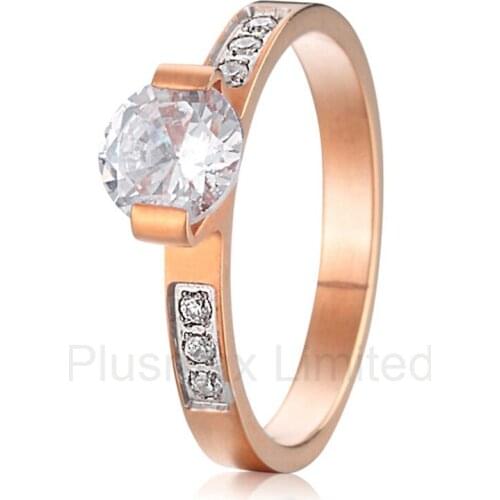 2016 China Supplier Buy Unique Collection 2016 new design rose gold color pure titanium wedding engagement rings for women