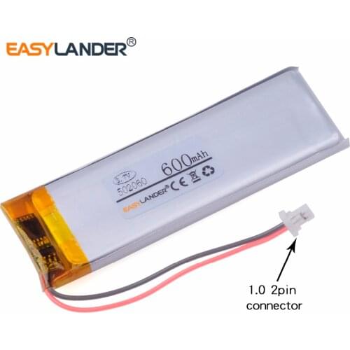 482060 502060 3.7V 600mAh Li-polymer battery for GPS DVR mp3 mp4 bluetooth Hearing aid mobile Reading pen 502059 502058