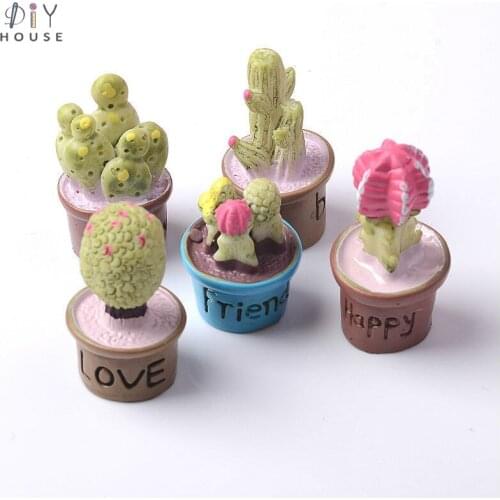 5/10Pcs Microlandschaft Plant Cactus Resin Figurines DIY Craft Arts Garden Car Decor Accessories Desk Miniatures Ornaments Home
