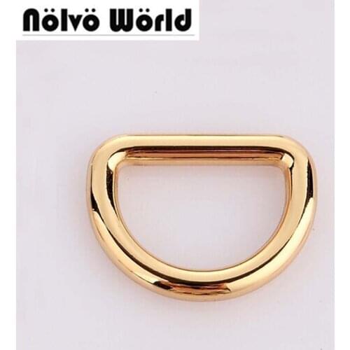 50pcs 5.0mm 25mm(1" inside) top finished GOLD color Closed D Ring metal for DIY bag,alloy hardware d rings