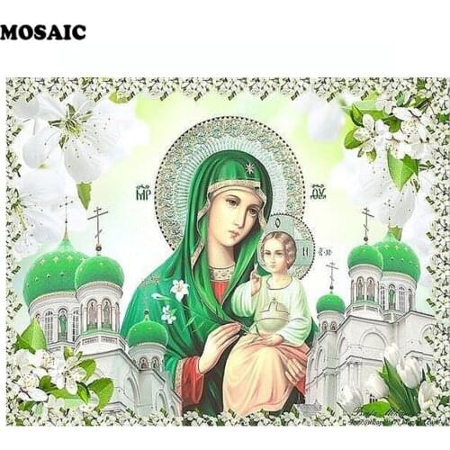 Diamond Embroidery 5D DIY Diamond Painting Madonna And Child Religious Diamond Painting Cross Stitch Rhinestone Mosaic