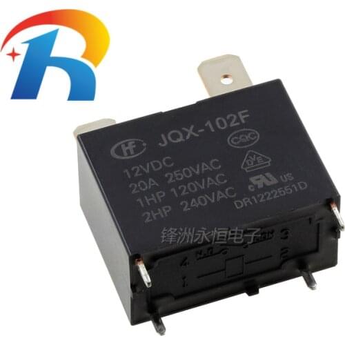 Free shipping 5PCS/lot Air conditioning water heater relay HF102F- JQX-102F-12VDC JQX-102F-24VDC JQX-102F-P-12VDC 4PIN 20A