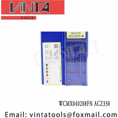Free shipping high quality WCMX040208FN ACZ330 cnc carbide turning inserts