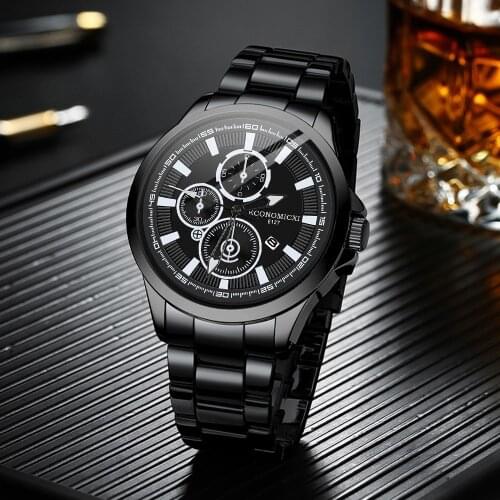 ECONOMICXI Reloj Hombre Men Watches Luxury Luminous Simple Stainless Steel Strap WristWatch Business Watch Clock часы мужские F3