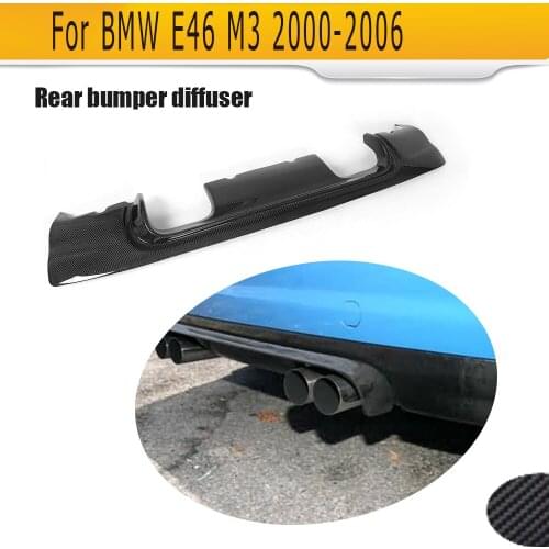 For BMW E46 M3 Only 2000 - 2006 Rear Bumper Lip Diffuser Spoiler Carbon Fiber Diffuser Splitter Apron Four Style