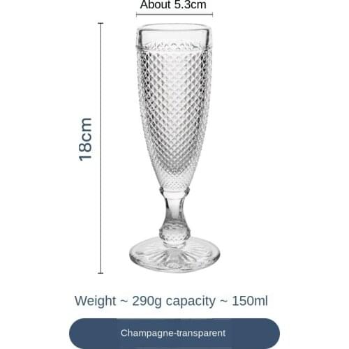 European-Style Vintage Champagne Glass Tulip High Base Red Wine Glass Baroque Glass Creative Personalized Sparkling Wine