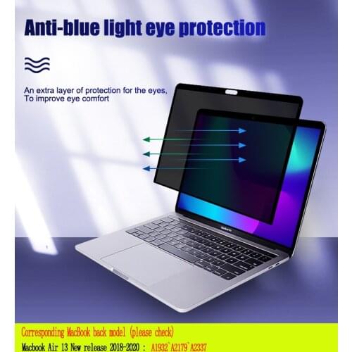 Privacy Filter Anti spy PET Screens protective film For MacBook 2020 M1 A2337 Air 13.3 inch with 2018 2019 Touch ID A1932 A2179