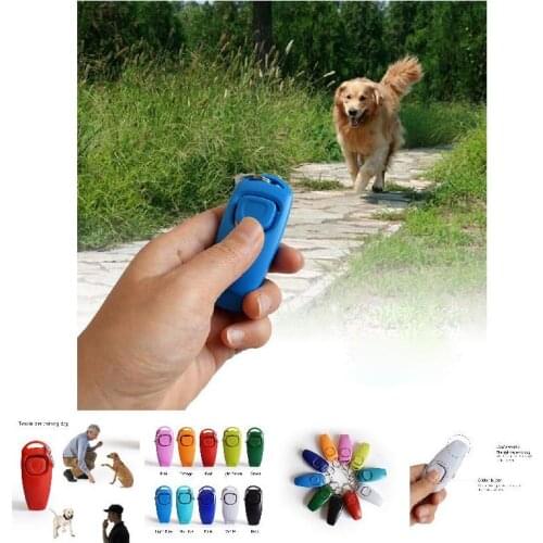 Hot Sale!Combo Dog Clicker & Whistle - Training,Pet Trainer Click Puppy With Guide,With Key Ring CLH@8
