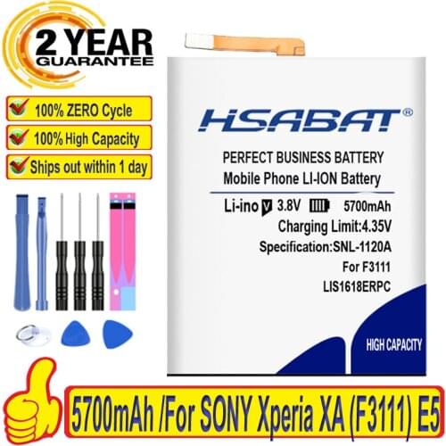 HSABAT 100% New LIS1618ERPC 5050mAh Battery for SONY Xperia XA (F3111) E5 F3116 F3115 F3311 F3313 F3112
