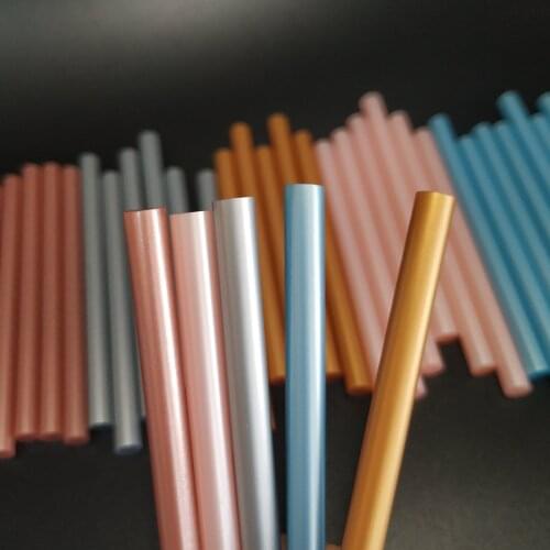 20pcs 7x100mm Hot Melt Glue Stick Retro Metallic Color Bronze Rose Gold Lacquer Wax Seal DIY Tools Adhesive