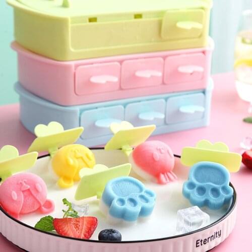 Popsicle Box with Handle Dust Cover Cartoon Style Reusable Ice Cream DIY Homemade Tool