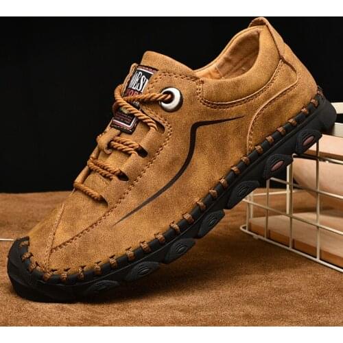 Leather Men Shoes Luxury Brand 2020 Handmade Casual Shoes Men Sneakers Italian Breathable Leisure Mens Loafers Moccasins KEZZLY