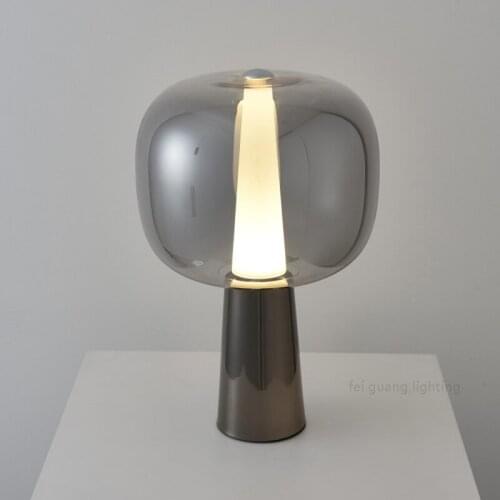 Postmodern creative designer light luxury glass table lamp living room bedroom model room decoration home bedside table lamps