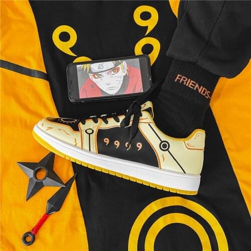 Fashion NARUTO Anime Casual Shoes Men Vulcanized Shoes Hip Hop Sneakers for Men Los Top Shoes Walking Dropshipping 2021 News