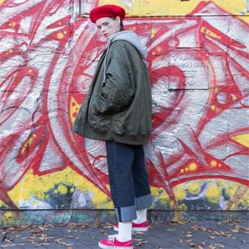 Oversized Hip Hop Streetwear Women Bomber Jacket Hooded Coat Warm Winter Thick Baseball Jacket Men Military Tactical Windbreaker