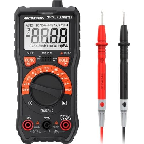 Meterk 2000 Counts Digital Multimeter True RMS AC/DC Voltage Current Resistance Tester with Backlight LCD and Flashlight