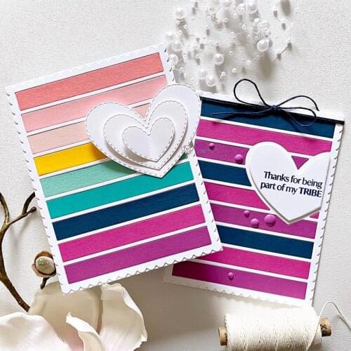 Mmao Crafts Metal Steel Cutting Dies New Wavy strip heart frame Stencil For DIY Scrapbooking Paper/photo Cards Embossing Dies