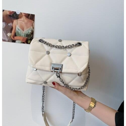 Fashion Simple Small Square Bag Designer Crossbody Shoulder Bags for Women 2021 High Quality Leather Chain Messenger Bag