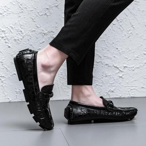 2021 Men High Quality Genuine Leather Casual Comfortable Loafers Men Breathable Moccasins Slip on Driving Flats Loafers Shoes