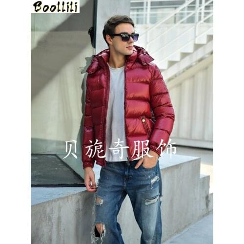 Boollili White Duck Down Jacket Men Korean Thick Winter Coat Men Hooded Puffer Jacket Men Down Coat Warm Parka Abrigo