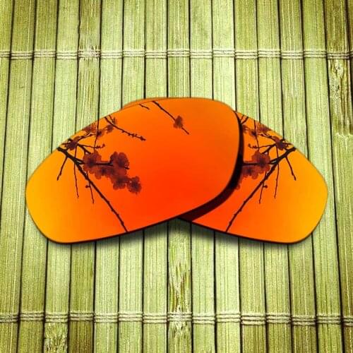 Polarized Replacement Lense For-Oakley Whisker Sunglasses Frame True Color Mirrored Coating - Fire Red Color Options