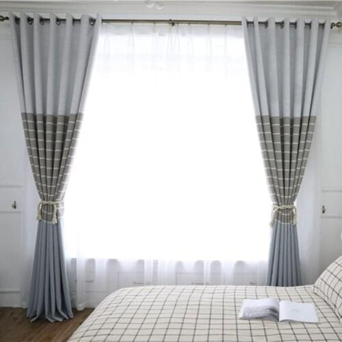 Simple Modern Nordic Curtains for Living Room for Bedroom Cotton Shielding Striped Balcony Curtains Fabric Treatment Home Custom