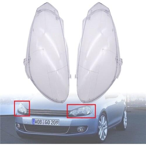 1 Pair Car Transparent Front Headlamp Lens Cover Anti-Dust Waterproof ABS Headlight Shell Fit For Volkswagen Golf 6 2010-2014