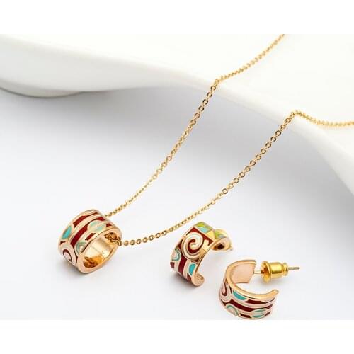 R&X Bridal Jewelry Sets Dubai Fashion Joias Ouro Necklace/earrings Heart Sieraden Fine Girls Engagement Gift Costume Jewelry