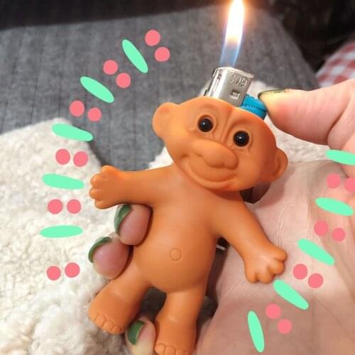 Troll doll lighter holder Plastic carton socket lighters smoking accessories for sleeve toys match cigarette case gift