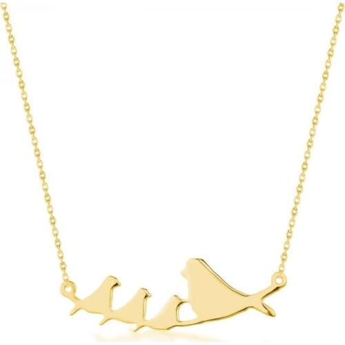 Birds Nest Style Personalized Gold Colored Silver Women Necklaces Animal Style Pendant Solid 925 Sterling Silver