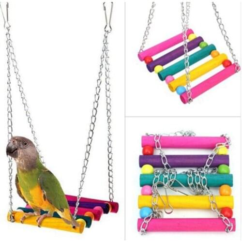 Pet Bird Chew Toys Parrot Parakeet Budgie Cockatiel Cage Hammock Swing Toy Hanging Toy Colorful