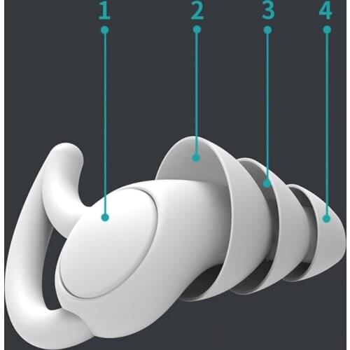 1Pair Soft Silicone Ear Plugs Tapered Noise Reduction Earplugs Sleep Sound Insulation Ear Protector 2/3 Layers 50LA