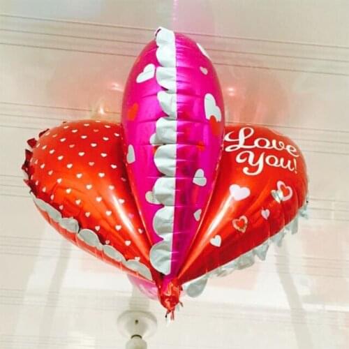 10pcs/lot shaped LOVE Heart Aluminium Foil Balloon Three-dimension helium Ballons for Wedding and Engagement Party Decoration