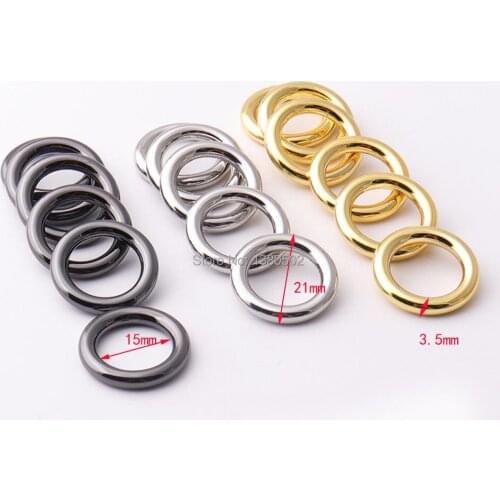 10pcs/lot Gold /Black/Silver Color 15mm inner Alloy Metal O ring Buckle for bag garment Diy accessories