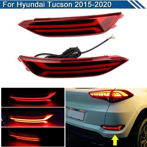 3-in-1 LED Rear Bumper Reflector Light For Hyundai Tucson 2015-2020 Driving Light Brake Braking Light Turn Signal Light