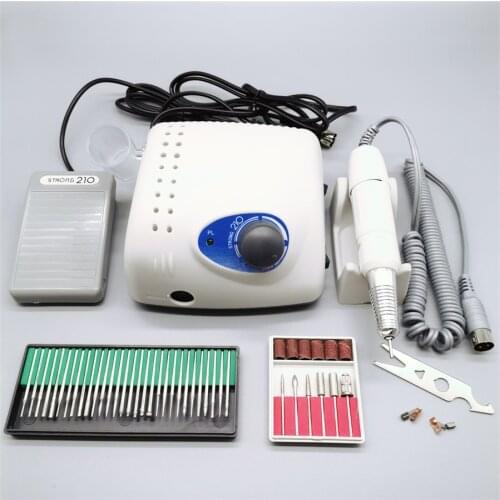 35000RPM Electric Nail Drill Machine Strong 210 Control Box H20N 35K Handle Manicure Pedicure Nail File Bit Nail Art Equipment