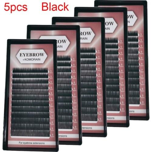 5Tray False Eyebrow Extension Mixed Length Perfectly Dark Brown/Black Lash Makeup For Permanent Eyelashes I curl extension