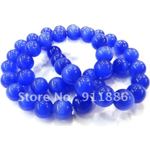 Promotion,Charm Dark Blue,16" Cat Eye Beads Strands,Round, about 8mm in diameter, hole:1mm,Wholesale(500pcs/lot),Free Shipping