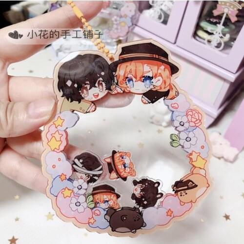 Anime Bungo Stray Dogs Cosplay Chuya Nakahara Dazai Osamu Cosplay Acrylic Keyring Figure Bag Pendant Keychain Toy Gift
