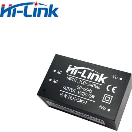 Free shipping 10pcs/lot HLK-5M09 9V 5W AC DC 220V to 9V Buck Step Down Power Supply Module Converter Intelligent AC DC