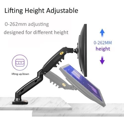 NEW F160 gas spring 10"-27" Dual Monitor Holder Arm desktop 360 rotate computer holder 2-9KG Monitor bracket with 2 USB3.0