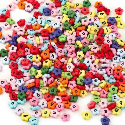 Mixed Flowers Acrylic Letter Beads For Jewelry Marking Loose Spacer Beads Bracelet Necklace Charm Jewelry Finding DIY Accessory