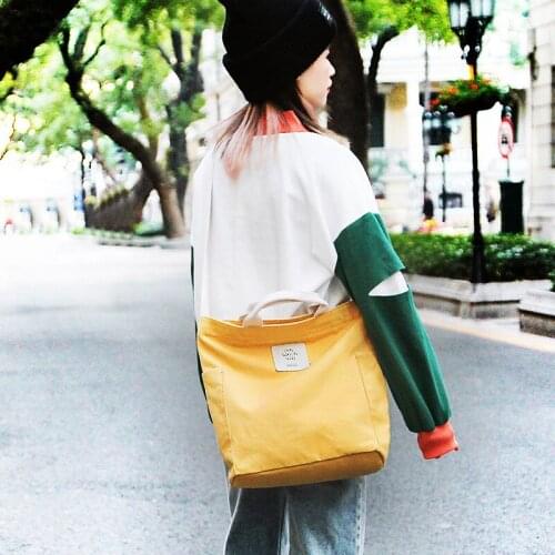 Women Canvas Shoulder Bag Casual Tote Soft Crossbody Bags Books Bag Female Handbag Shopping Bags