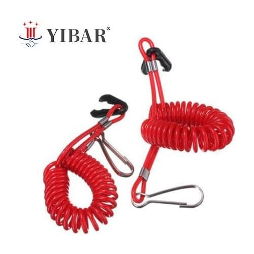 JETTING Red 1PCS Boat Outboard Engine Motor Lanyard Kill Stop Switch Safety Tether For