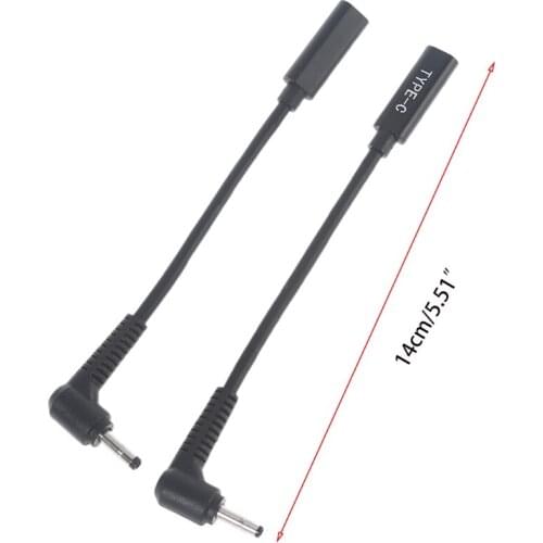 20V Type C Female to DC 4.0x1.7mm USB C Power Extension Cord Laptop Interconnects Charging Cable Black Drop shipping