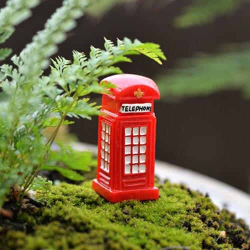 ZOCDOU 1 Pieces Classic Telephone Booth Box Kiosk Shapeshift Model Small Statue Figurine Crafts Ornament DIY Home Decor